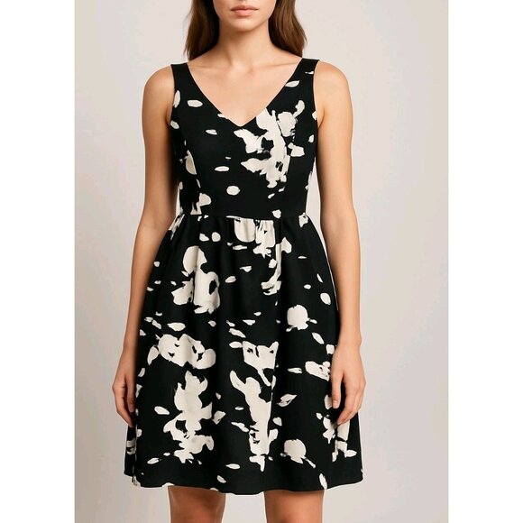Ricki's Sleeveless Black A-Line Dress with White Abstract Floral Print- Size 4 - Picture 8 of 8